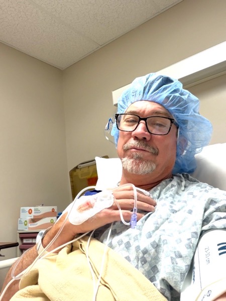 Colonoscopy selfie.
