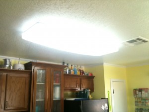 Replaced standard light with long fluorescent lighting