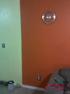 Painted the living room burnt orange leather